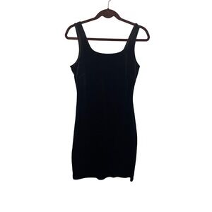 Gentle Fawn Ashley Women's Black Velvet Square Sleeveless Bodycon Dress XL NWT
